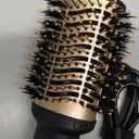 Hair Dryer Brush Blow Dryer Brush in One, 4 in 1 Hair Dryer and Styler Volumizer with Oval Barrel, Professional Salon Hot Air Brush for All Hair Types, Gold