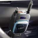 LISEN 96W USB C Retractable Car Charger Fast Charging for iPhone Samsung Galaxy Z Fold 7, 4 in 1 Fast Charging Retractable Car Charger with Voltage Detection & Ambient Lighting, for Cars Trucks