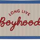 Long Live Boyhood Banner, Boy Nursery Decor, Canvas Banner Wall Hanging Flag Decor for Nursery Playroom Toddler Room, Boys Kids Room - Retro