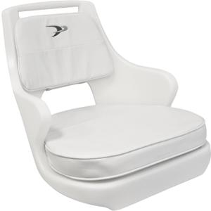 Wise 8WD015-3-710 Standard Compact Pilot Chair with Cushions and Mounting Plate, White