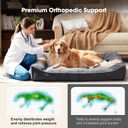 FURTIME Orthopedic Dog Beds Large Sized Dog, Extra Thick Supportive Comfort Pet Sofa, Ergonomic Slant Dog Couch Bed with Removable Washable Cover, Ultra Soft Surface & Non-Slip Bottom, Grey, 38"