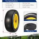 MaxAuto 11x4.00-5 Lawn Mower Tires, 11x4-5 wheel and tire, 11x4x5 Front Smooth Flat Free Tire Assembly Compatible with John Deere/Cub Cadet, 3.4"-5" Centered Hub 3/4" Bushings, 2 Pack