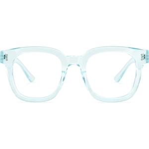 Madison Avenue Oversized Blue Light Blocking Glasses for Women Fashion Blue Light Blockers Anti Eyestrain & UV Protection Computer Eyeglasses (Light Blue) (Transparent Mint Green)