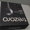 TREZORO Professional Hair Dryer, Ionic Ceramic Tourmaline Technology, 2000W Fast Quiet Drying, with Narrow & Wide Concentrator Nozzles, 3 Heat & 2 Speed Settings, Cool Shot Button, Black (Premium Jet Black)
