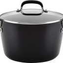 KitchenAid Hard Anodized Nonstick Stockpot with Lid, 8 Quart, Onyx Black