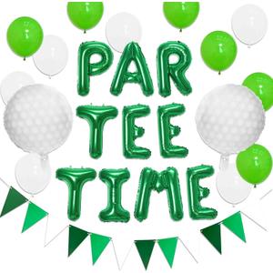 Let's Partee Time Golf Party Decorations Golf Balloons Banner Sport Themed Party Supplies Pink Balloons for Womens Birthday Baby Shower Bridal Shower Retirement Party