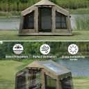 TOMOUNT Inflatable Tent for Camping 3-5 Person Large Inflatable Cabin Tent with Skylight Hand Pump Stove Jack Air Tent Blow Up House for Luxury Family Camping