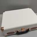 Turntable Vinyl Record Player 3-Speed Suitcase Portable Belt-Driven Record Player with Built-in Speakers RCA Line Out AUX in Headphone Jack Vintage White