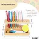 Olikraft 14-Piece Ergonomic Crochet Hook Set with Wooden Holder - Complete Crochet Needle Kit for Crafting Enthusiasts, Includes Essential Crochet Accessories