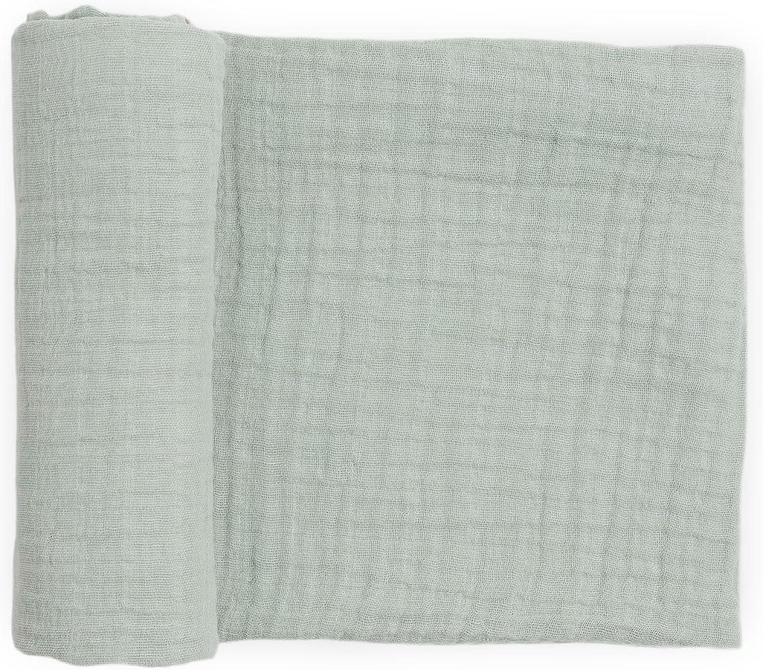 Little Unicorn Muslin Swaddle Blanket for Newborns & Infants | Soft & Breathable Fabric | Baby Blanket for Swaddling, Nursing, Shower Gifts (White Sage) (1-Pack)