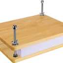 Book Press, Wooden Bamboo Flower Press Machine, Portable Book Binding Kits for Handmade Bookbinding, Manual Paper Press (11.6 x 7.9 Inch - 2 Floor)