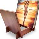 Honygebia Wooden Vinyl Record Holder - Wood Record Album Holder, V-Shaped Vinyl Record Storage Racks, Album Holders for Vinyl Records, Shelf for Storing Collection of 40 Premium LPs (Solid Sapele)