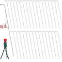 Hicarer 50 Pack Christmas Light Stakes 8 Inch Metal Lawn Ground Stakes for Yard LED String Lights for Outdoor Garden Lawn Pathway Patio Walkway Decorations