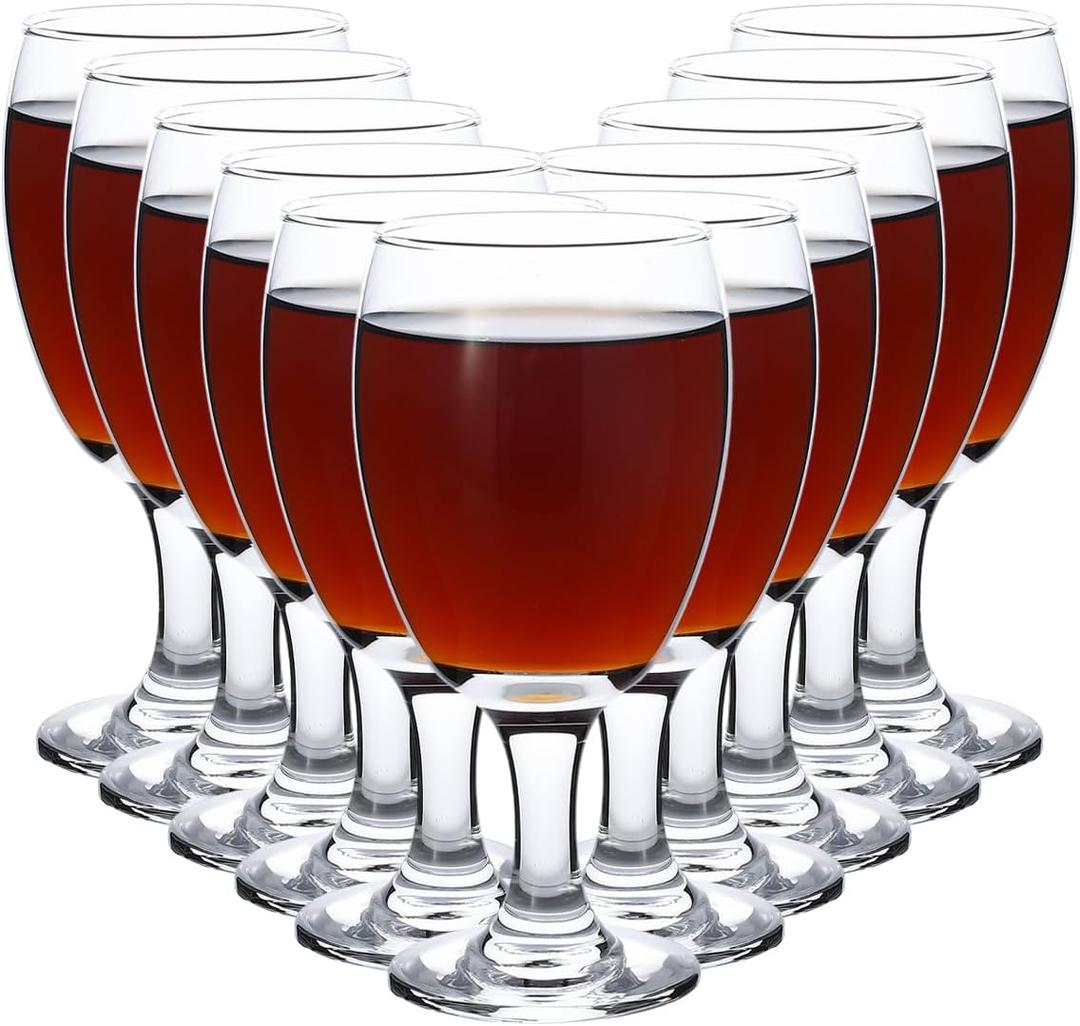 Set of 12 Clear Glasses Water Goblet Glass Stemmed Water Glasses for Juice Wine Beer Tea Milk Cold Beverages Drinks (claer, 15.5, ounces)