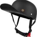 Baseball Cap Motorcycle Helmet,DOT Approved Vintage Open Face Unisex-Adult Half Helmets for Scooter Moped Cap Street Cruiser