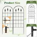 2 Pack 47" H x17 W Garden Trellis for Climbing Plants Outdoor - Metal Rustproof Arched Rose Trellis for Outdoor Indoor Roses Potted Vines Cucumbers Clematis Flowers Decorative, Black