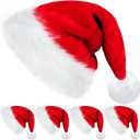 MNKXL Velvet Santa Hats Adults,Santa Hat for Women and Men,Unisex Soft Thicken Fur Santa Claus Hat,Christmas Holiday Headwear (2PCS-Velet Hats)