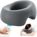 Massage Headrest for Bed, Ergonomic Memory Foam Massage Pillow, Face Down Pillow for Massage & Sleep, Breathable Face Pillow for Spa, Napping & Skincare, Relieves Neck Pain & Wrinkles, Grey