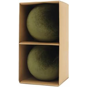 6inch Big Green Velvet Christmas Ornaments, 2pcs Flocked Ornaments Balls Sets for Christmas Tree Decorations