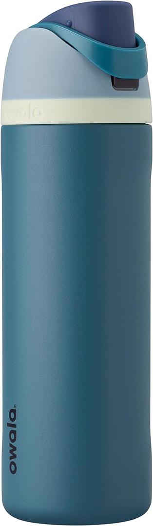 Owala FreeSip Insulated Stainless Steel Water Bottle with Straw, BPA-Free Sports Water Bottle, Great for Travel, 24 Oz, Denim
