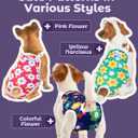 Pet Soft Dog Diapers Female Onesie Sanitary Pantie with Adjustable Suspender, Colorful Pattern Washable Puppy Diapers Female, Super Absorbent Underwear Dog Diaper for Heat (Floral, Mini-Small)