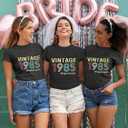 FYAPHION Vintage 1986 T Shirts for Women 40th Birthday Gifts Born in 1986 Tshirt Retro Casual Short Sleeve Tee Tops (S)