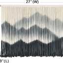 IOWER Macrame Wall Hanging for Bedroom Living Room Black Dip-Dyed Boho Wall Decor Cotton Modern Home Decor27 W x 19" L 