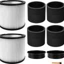 90304 Replacement Filter 90585 Foam Sleeve Kit Fit for shopvac Cartridge Filter 90304 90333 90350 90585, Replacement for Most Wet and Dry Vacuum Cleaners 5 Gallon and Above (2+2+4+1)