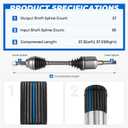 TadaMark 2PCs Front CV Axle Shaft Assembly Fit for Ford Escape 2.5L 2.5 2013-2016 L4 (Only fit for S and SE model) FWD, Left Driver and Right Passenger Side, for 66-2362, 60-2284