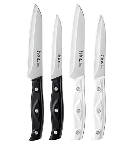 HAMMER IRON ALLEY 4PCS Paring Knife - 4/4.5 inch Fruit and Vegetable Paring Knives - Ultra Sharp Kitchen Knife - Peeling Knives - German Stainless Steel-ABS Handle