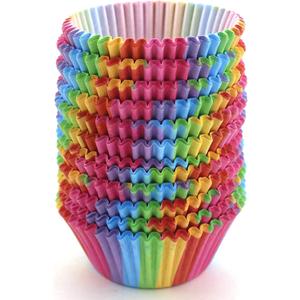 WARMBUY Rainbow Cupcake Papers Baking Cup Liners, 300 Pcs