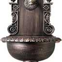 Vintage 29 in Cast Aluminum Wall Mount Fountain Sink Outdoor Garden Water Faucet with Basin, Decorative Yard Water Column,Decorative Patio Water Fountain YardHydrant Water Tap, Bronze
