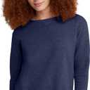Hanes Crewneck, EcoSmart Fleece Pullover with V-Notch, Sweatshirt for Women (Large)