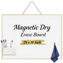 TOWON Magnetic Dry Erase Board 24x18 in, Narrow Aluminum Frame, Gold