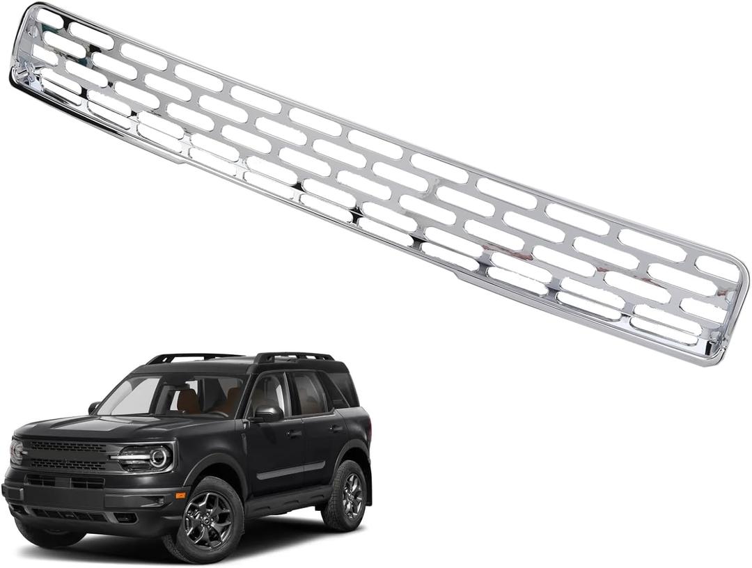 Linskip Mesh Grille Insert Compatible with Ford Bronco Sport 2021 2022 2023 2024, Front Grille Guard Cover for Bronco Sport Exterior Accessories(Chrome)