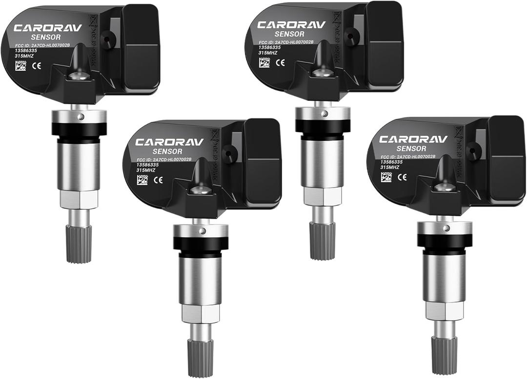 TPMS Sensor GM, 4-Pack Tire Pressure Sensor Replacement for GM Chevy GMC Cadillac Buick, 315MHz OE Replaces# 13586335, 13581558, 13598771, 13598772 (4 PCS)