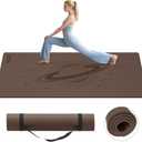 Large Yoga Mat, 72"x40"x0.4"Thick, Extra Wide Exercise Mat, Oversized Non Slip Workout Mat with Strap for Yoga, Pilates, Fitness, Home Gym Studio