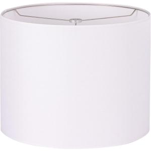Wellmet 14"x14"x11" Assembly Required Lampshade for Table Lamp, Bedside Lamp, Floor Lamp, Fabric Drum Lampshade Classic Modern Style, Spider Fitter, White