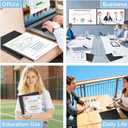 HOUYEE 180 Pack Binding Covers Set: 60 Pcs 3/8 Inch Black Binding Combs, 8.5x11 Inches, 60 Pcs 10 Mil Clear Binding Covers, 60 Pcs 12Mil Black Sand Texture, Letter Size