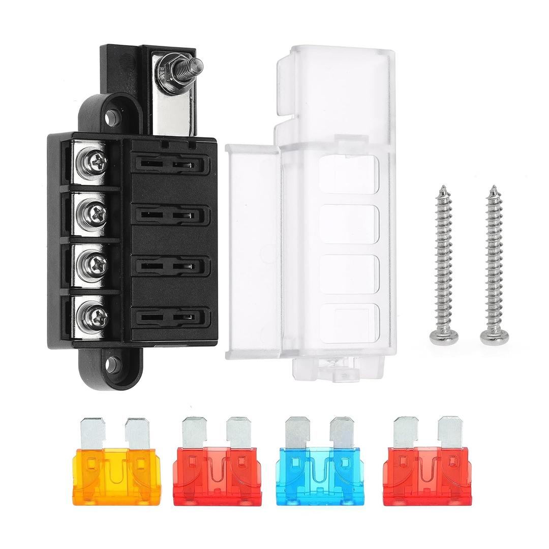 4 Circuit Fuse Block for ST Blade #5045 with Cover for Marine