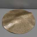 Snowkingdom Gold Placemats Round Set of 8, Gold Metallic Hollow Vinyl 15 Inch Round Placemat, Washable Wipeable Easy Clean Non Slip Stain Kitchen Dining Table Place Mats for Wedding Party Decoration