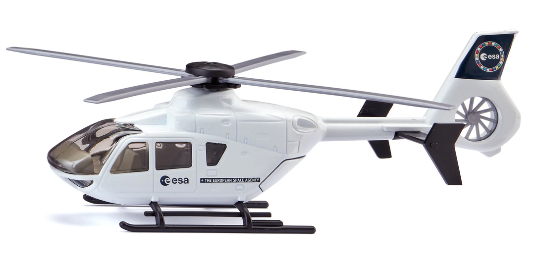 ESA Lifting helicopter, Toy helicopter for children, 1:55, Metal/plastic, White, Mobile rotors