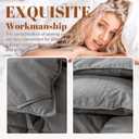 Feather and Down Comforter Insert Full Size, 100% Cotton Cover, All Season Grey Down Feather Duvet Insert, Fluffy Soft Hotel Luxury Bedding for Bedroom, 82 x 86 Inches