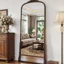 Antok Floor Mirror, 71"×32" Vintage Full Length Mirror Carved Full Body Mirror with Stand, Hanging Mounted for Bedroom Living Room Cloakroom,Bronze,Luxury Style