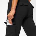 G Gradual Women's 6 Pockets High Waist Yoga Pants Stretch Cargo Flare Leggings for Fitness, Travel, Casual Wear (Black, XL)