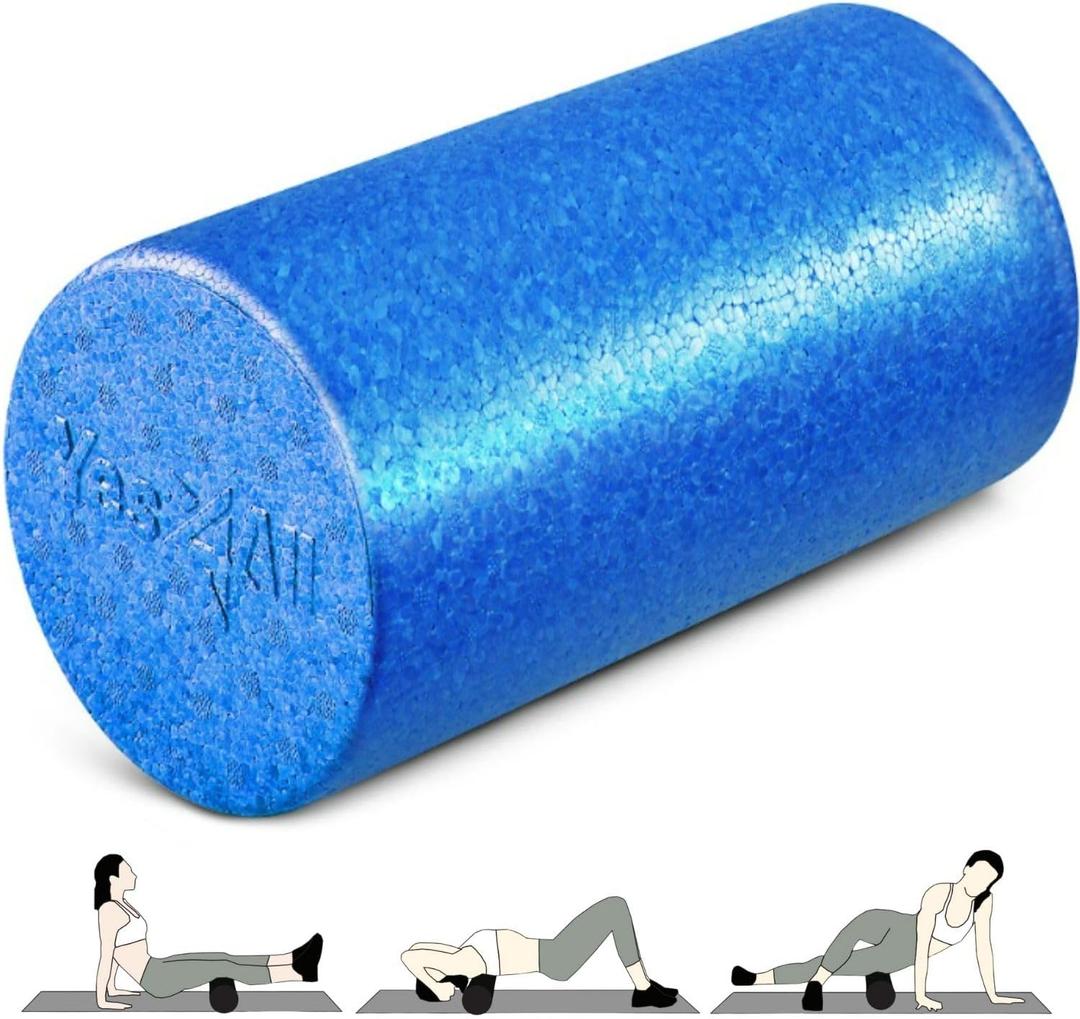 Yes4All High-Density Round Back Roller Foam, Exercise Foam Roller for Yoga, Pilates & Stretching - Blue - 36 Inches