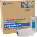 Pacific Blue Select by Georgia-Pacific PRO 2-Ply Perforated Roll Paper Towels, Individually Wrapped, White, 85 Sheets Per Roll, 30 Rolls Per Case, 27385