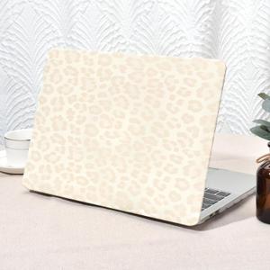 Seorsok Compatible with MacBook Pro 13 inch Case M2 2023,2022,2021-2016 A2338 M1 A2251 A2289 A2159 A1989 A1708 A1706,Elegant Leopard Grain Leather Plastic Hard Shell Case&Keyboard Cover,Beige