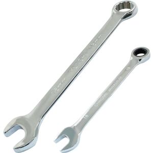 18 mm Ratcheting Wrench Set, 2 Pieces Metric Ratcheting Combination Wrench with 12 Point Design, 72 - Tooth Ratchet Spanner with Chrome Plating