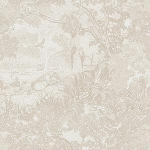 Heroad Peel and Stick Wallpaper Beige Neutral Vintage Forest Animals Floral Wallpaper Removable Self-Adhesive Contact Paper for Bedroom Living Room Cabinets Decoration Thicken Vinyl 17.3''x787''